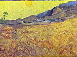 Wheat Fields with Reaper at Sunrise by Vincent van Gogh